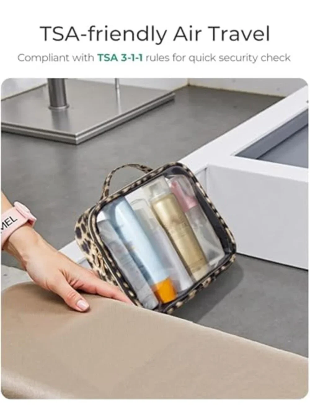 3 Pack Clear Toiletry Bag for Women TSA Approved Organizer for Travel Size